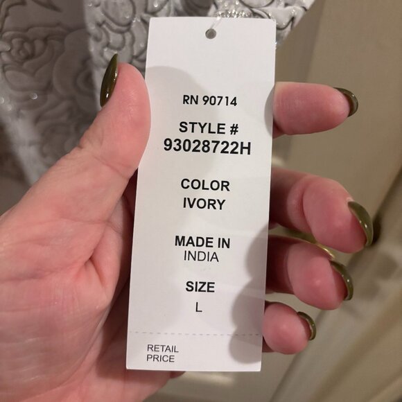 Prelude Women's Floral Glitter Print Overlay Top with Rhinestone ~ NWT ~ Large - Picture 8 of 13